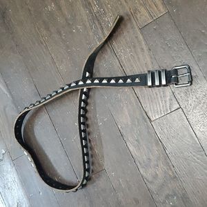 Black leather studded belt